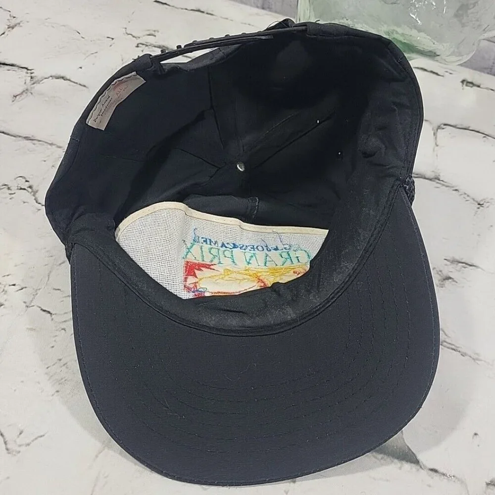 90s Trucker Hat Grand Prix Racing Portland‎ Oregon Black Rope Snapback Ball Cap